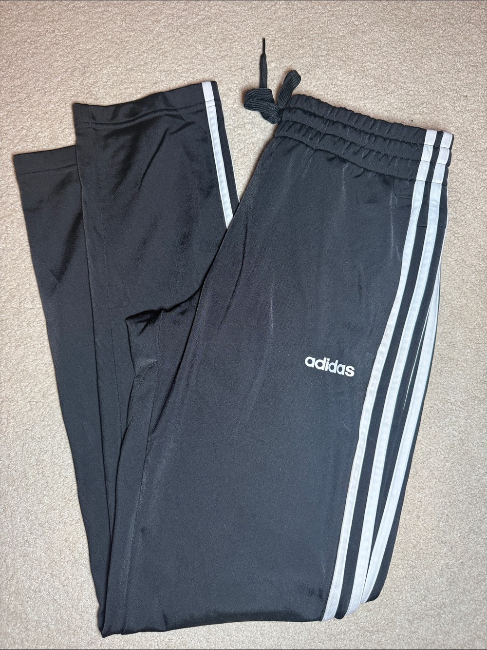 adidas Black Joggers with White 3-Stripe Side Detail
